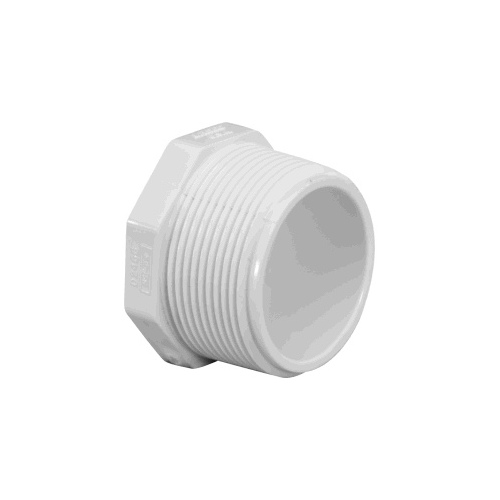 Lasco 450010BC Pipe Plug, 1 in, MPT, PVC, White, SCH 40 Schedule