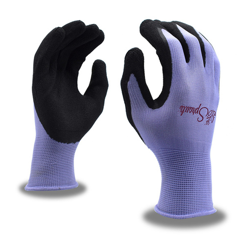 Cordova International Sourcing Co BL38222 Sprouts Weeder Garden Glove Nitrile-Coated Medium Purple/Black Pair