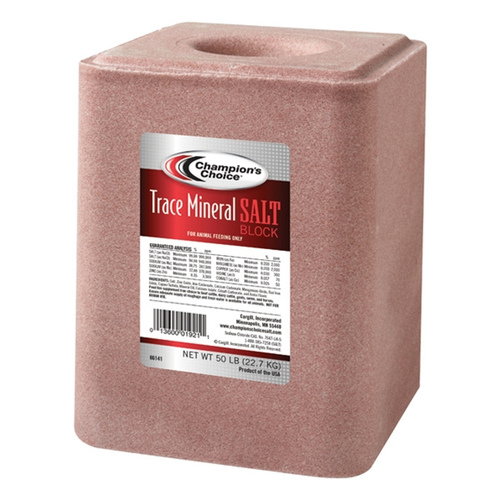 Cargill, Inc 100012624 Champions Choice Trace Mineral Salt Block - 50 lbs Greenish Brown