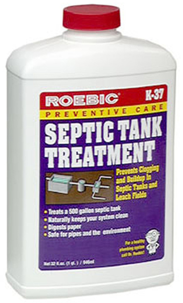 ROEBIC K-37-Q-12 Septic System Treatment, Liquid, Straw, Earthy, Slightly Hazy, 1 qt Bottle