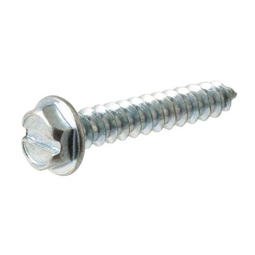 MIDWEST FASTENER 02957 Screw, #14 Thread, 1 in L, Coarse Thread, Hex, Slotted Drive, Self-Tapping, Sharp Point, Steel - pack of 100