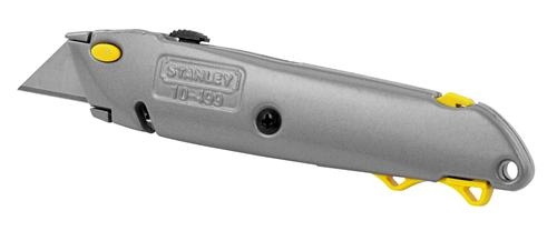 Stanley 10-499 Utility Knife, 2-7/16 in L Blade, 3 in W Blade, HCS Blade, Straight Handle, Gray Handle