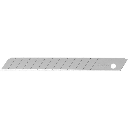 Olfa 5010 Knife Blade, 9 mm, Carbon Steel, 13-Point Silver - pack of 10
