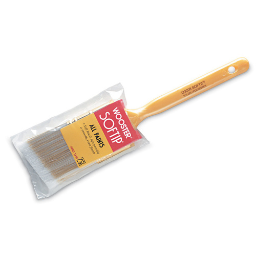 Q3208-1-1/2 Paint Brush, 1-1/2 in W, 2-3/16 in L Bristle, Nylon/Polyester Bristle, Beaver Tail Handle Pearl/White/Yellow