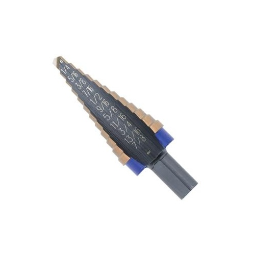 Irwin 10231 Step Drill Bit Unibit 1/8 to 1/2" High Speed Steel Square Shank Titanium Nitride-Coated