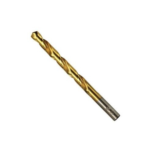 Jobber Drill Bit, 7/64 in Dia, 2-5/8 in OAL, Spiral Flute, 2-Flute, 7/64 in Dia Shank, Straight Shank Titanium Nitride-Coated