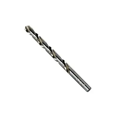 Jobber Drill Bit, 1/4 in Dia, 2-1/2 in OAL, Spiral Flute, 1-Flute, 1/4 in Dia Shank, Straight Shank Bright