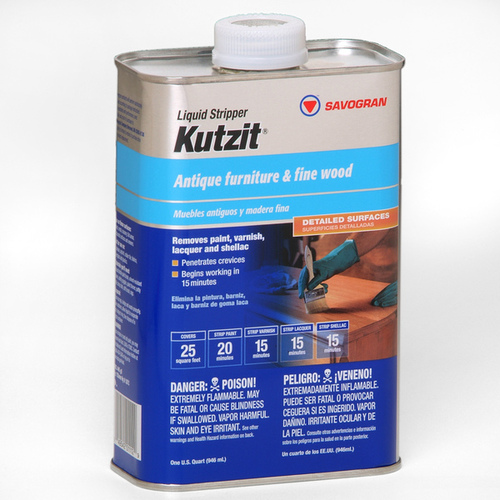 Savogran 01242 Kutzit Paint/Varnish Remover, Liquid, Aromatic, Blue, 1 qt