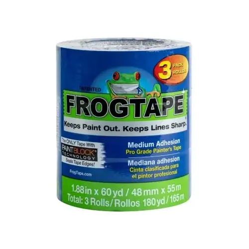 FrogTape 104957 Painter's Tape, 60 yd L, 1.88 in W, Blue - pack of 3