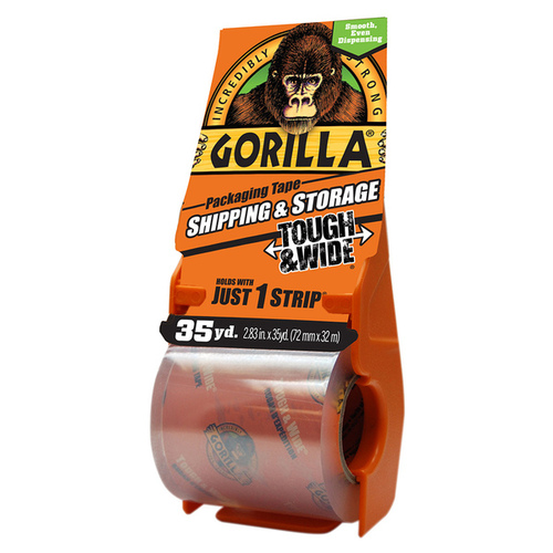 Gorilla 6045002 Gorilla Packaging Tape Tough & Wide - 2.83" x 35 Yards Crystal Clear