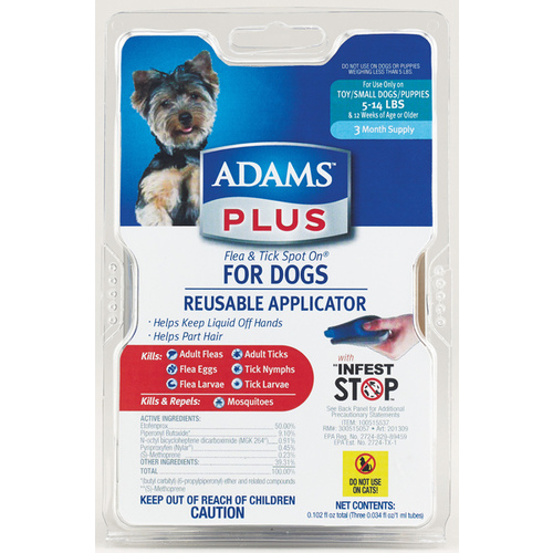 Central Life Sciences - Adams 100542205 Adams Plus Flea & Tick Spot On for Dogs 5 to 14 Pounds (3-Month Supply)