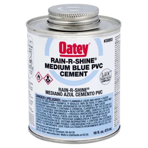 Oatey 308933 PVC Rain-R-Shine Blue Cement Medium Body 16-oz