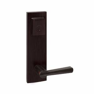 Baldwin Prestige 183SPEXSPLSQR11PS Complete Entrance Set with Single Cylinder Deadbolt with Lever by Lever Spyglass Square Design with RCAL Latch, RCS Strike, and Smart Key Venetian Bronze Finish