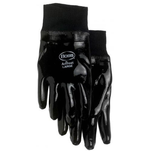 Boss 931 GLOVE CHEM GUARD W/KNIT WRST L Black