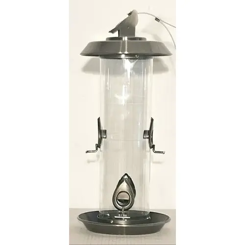 Sourcelink Agway Private Label 10225891 SILVER TUBE BIRD FEEDER 1.6LBS. - SOURCELINK