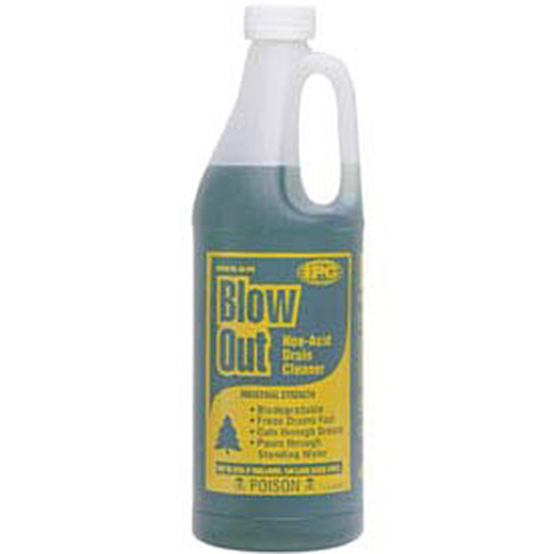 Blow Out Drain Cleaner, Liquid, Dark Green, Odorless, 1 qt Bottle