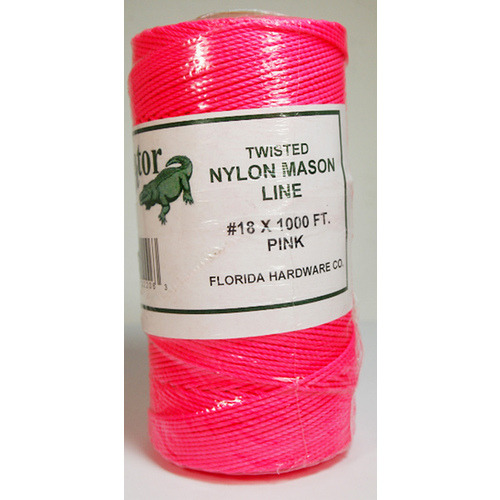 Twisted Nylon Mason Twine-Pink 18# x 1000ft