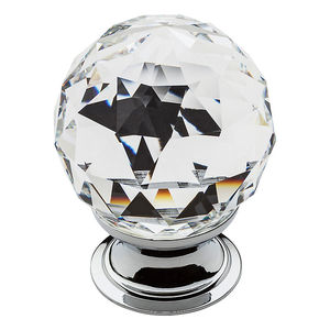 1-14/25" Swarovski Crystal Knob Bright Chrome Finish