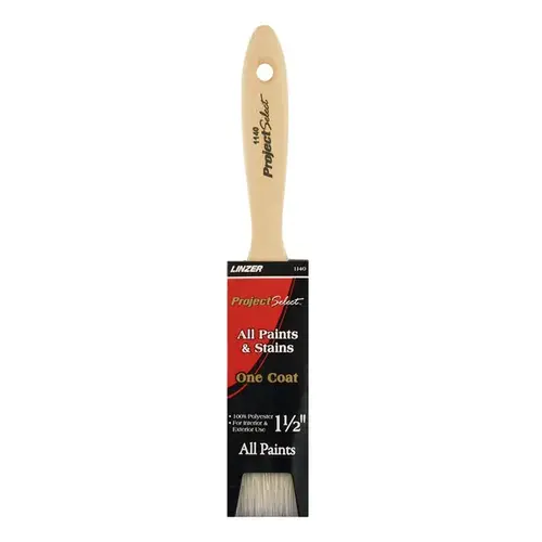 WC Paint Brush, 1-1/2 in W, 2-1/2 in L Bristle, Varnish Handle