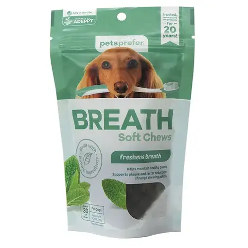 Vets Plus 022-99080 Pets Prefer Breath Soft Chews 4.23-oz 30-Count