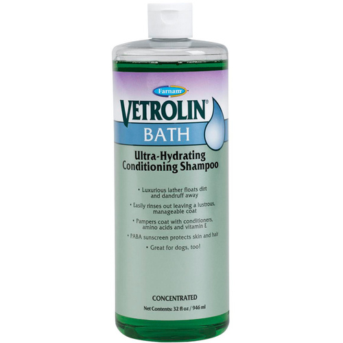 Vetrolin Ultra-Hydrating Conditioning Shampoo, Liquid, Green, Pleasant, 32 oz Bottle