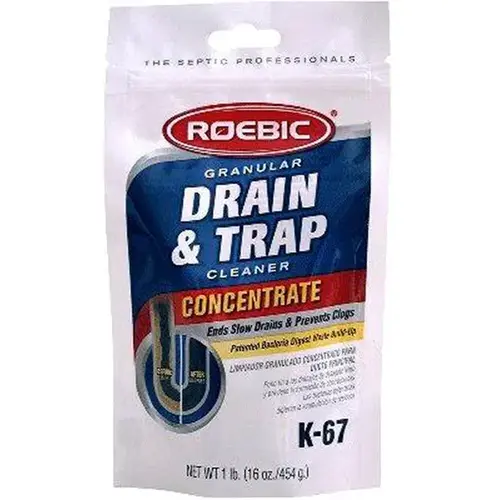 ROEBIC LABORATORIES INC K67GDB-12 Granular Drain & Trap Cleaner 16oz. Bag White