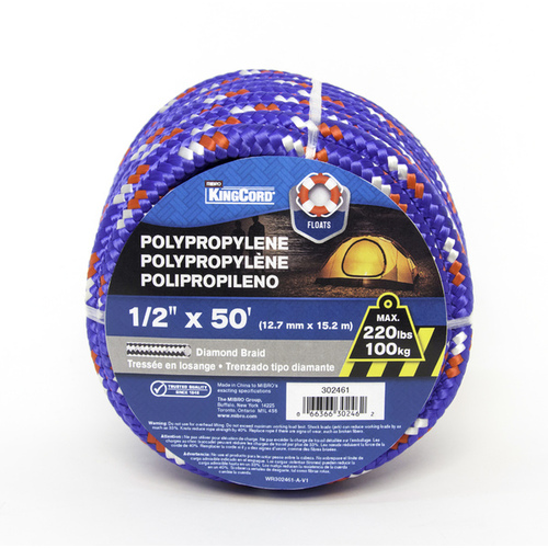 1/2" x 50' Polypropylene - Red, White, & Blue