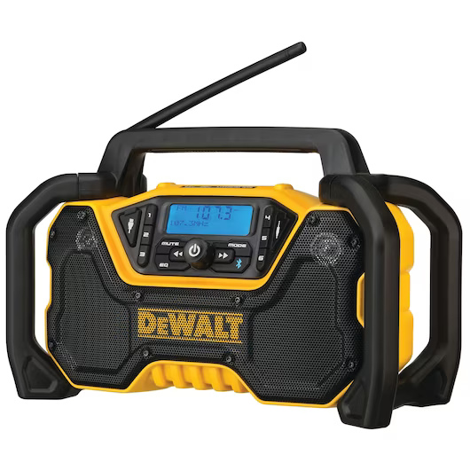 DEWALT DCR028B Jobsite Radio, Tool Only, Bluetooth, 10.6 hr Battery Life, 1000 ft Connectivity Range