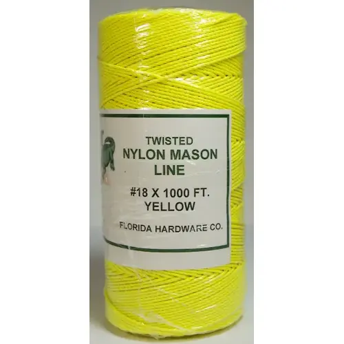 Twisted Nylon Mason Twine-Yellow 18# x 1000ft