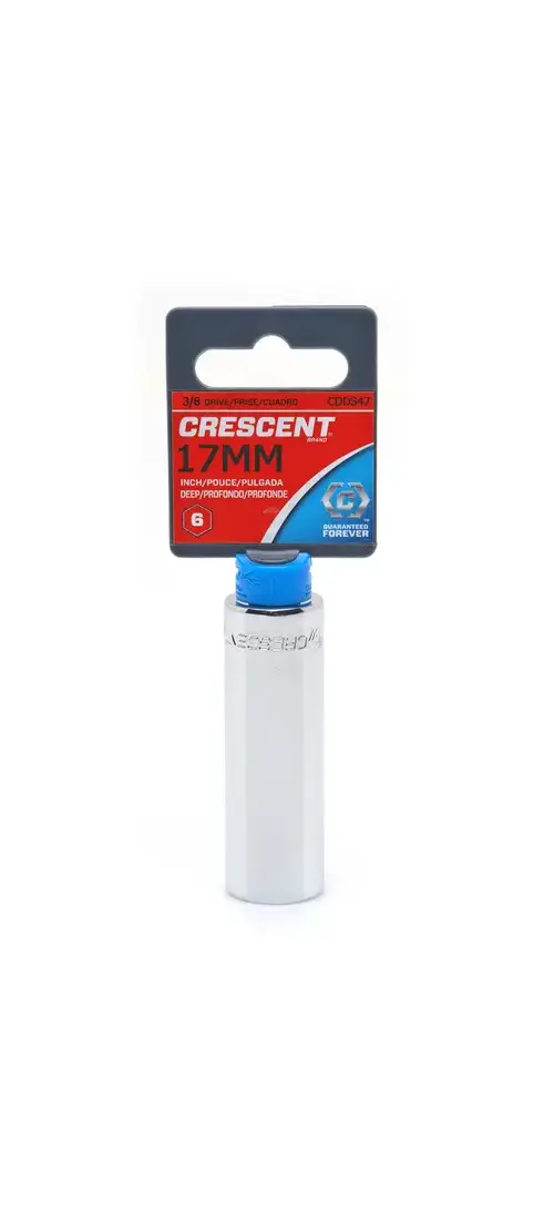 Crescent 17mm Deep Metric Socket – 3/8” Drive, 6-Point Design, Chrome Vanadium Steel, Anti-Round Off Corner Loading - View #5