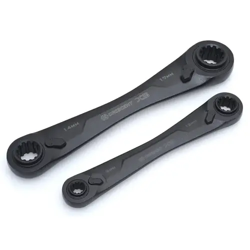 Crescent CX6DBM2 Combination Wrench, Metric, 8-1/4 in L, 12-Point, Black Oxide, Straight Handle Pair