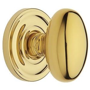 BALD FULL DUMMY-EGG KNOB W/CLASSIC ROSE, Lifetime PVD Polished Brass