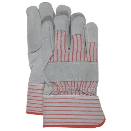 Driver Gloves, Men's, L, Wing Thumb, Pasted Safety Cuff, Blue/Gray