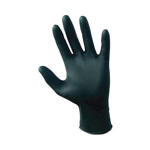 SAS 66517 Safety Raven Disposable Powder-Free Nitrile Gloves, Medium, Black, 6 Mil - pack of 100