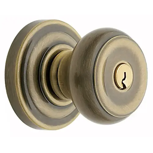 5213 Colonial Knob Standard Keyed Entry Antique Brass Finish
