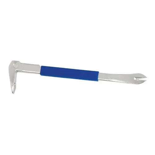 Nail Puller, 10.6 in L, Steel, Blue