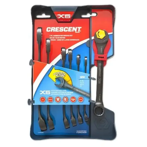 GEARWRENCH CX6RWM7 Wrench Set, 7-Piece, Specifications: Metric Measurement Black