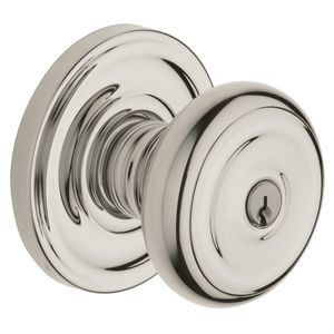 5210 Colonial Knob Emergency Egress Keyed Entry Lifetime Bright Nickel Finish