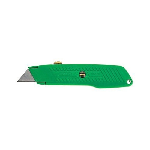 Stanley 10-179 Utility Knife, 2-7/16 in L Blade, 3 in W Blade, HCS Blade, Contour-Grip Handle, Green Handle