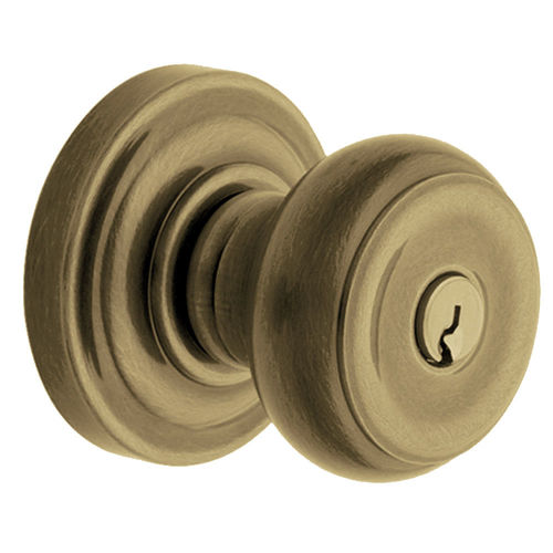 5210 Colonial Knob Emergency Egress Keyed Entry Vintage Brass Finish