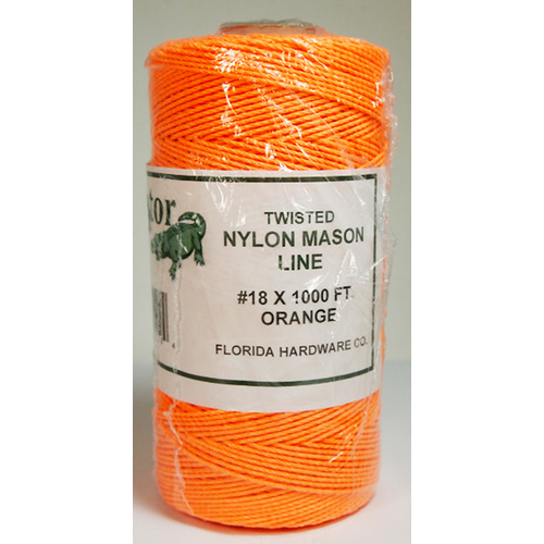 Twisted Nylon Mason Twine-Orange 18# x 1000ft