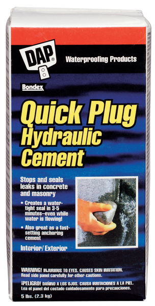 DAP 14086 Quick Plug Hydraulic and Anchoring Cement, Powder, Gray, 28 days Curing, 5 lb Box