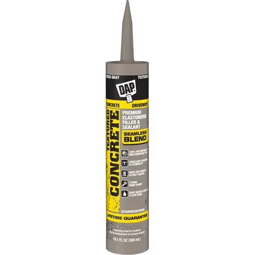 Premium Elastomeric Filler and Sealant, Gray, 2 to 4 days Curing, 40 to 100 deg F, 10.1 fl-oz Cartridge - pack of 12