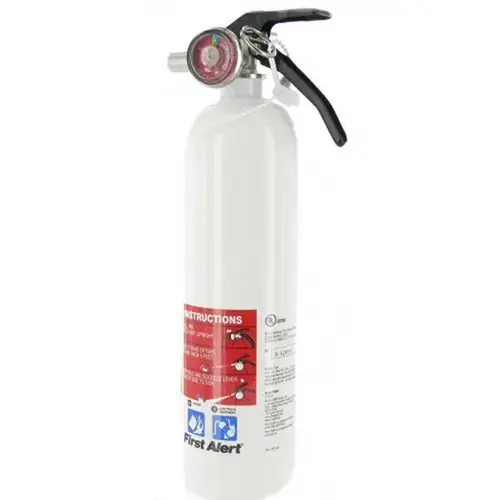 Rechargeable Fire Extinguisher, 2 lb Capacity, Sodium Bicarbonate, 5-B:C Class White