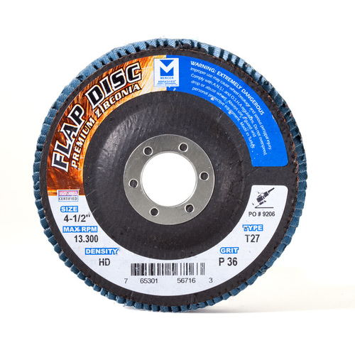 Mercer Tool Corp 276120 TYPE 27 ZIRCONIA FLAP DISCS - 5" X 7/8" - 120G