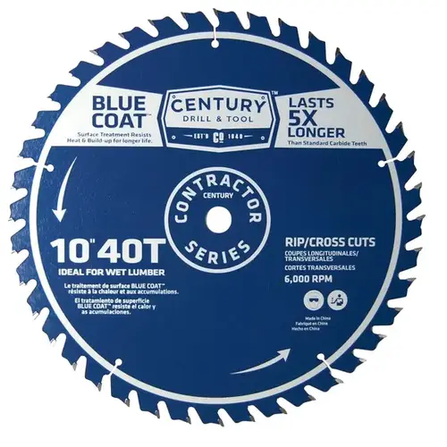 Century Tools 10" 40T Thin KERF Combination Circular Saw Blade