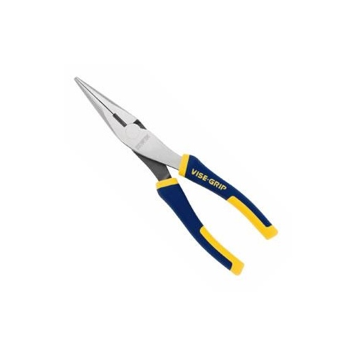 Nose Plier, Blue/Yellow Handle, ProTouch Grip Handle, 23/32 in W Jaw, 1-25/32 in L Jaw