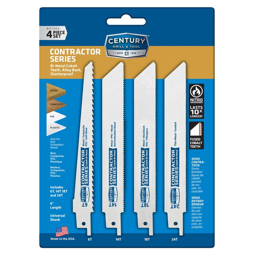 Century Tools 4-Piece Bi-Metal Reciprocating Saw Blade Set