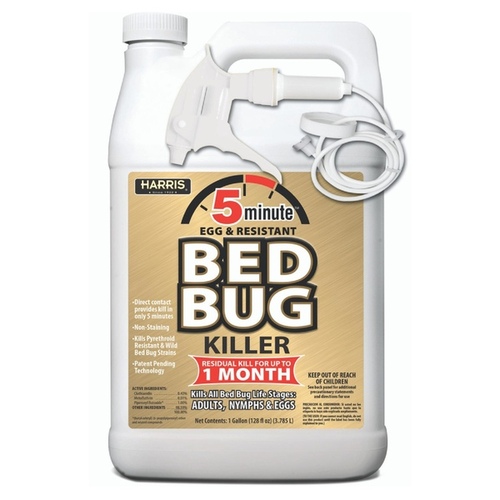 Bed Bug Killer, Liquid, Spray Application, 1 gal White