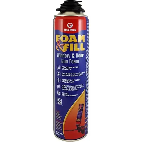 Red Devil 0924 Minimal Expanding Door & Window Polyurethane Gun Foam Sealant - 24oz